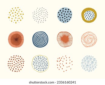 Abstract circles art. Use for social media posts, Highlights cover icons, posters, t-shirt prints, greeting and business cards, banners, labels, badges and other graphic designs.