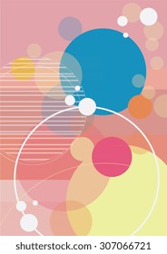 Abstract circles background based on summery soft peachy hues
