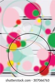 Abstract circles background based on Summery acid bright hues