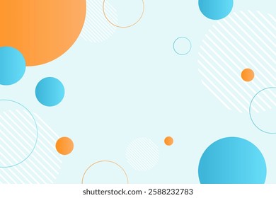 Abstract circles background in blue and orange