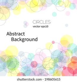 Abstract circles background, bright vector illustration