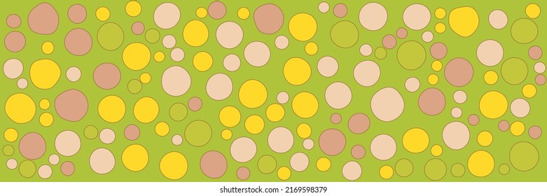Abstract circles background. Colorful rounded geometric shapes. Minimal modern design. Vector backdrop texture or pattern. Child wrapping paper.
