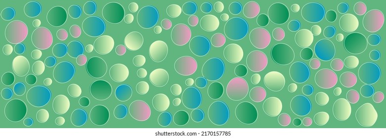 Abstract circles background. Colorful rounded geometric shapes. Minimal modern design. Vector backdrop texture or pattern.Wide kid's texture with gradient.