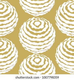 Abstract circles background. Creative geometric pattern. Modern design gold and white background.
