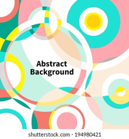 Abstract circles background, flat style, vector illustration
