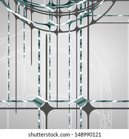 Abstract circles background, futuristic dynamic illustration.