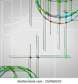 Abstract circles background, futuristic dynamic illustration.