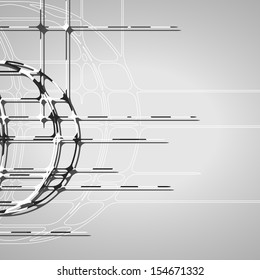 Abstract circles background, futuristic dynamic illustration.