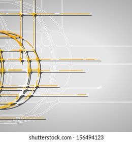 Abstract circles background, futuristic dynamic illustration.