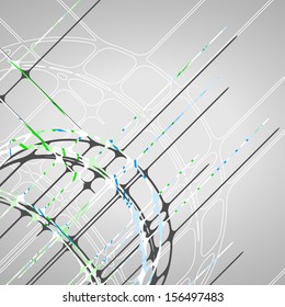 Abstract circles background, futuristic dynamic illustration.