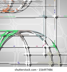Abstract circles background, futuristic dynamic illustration.