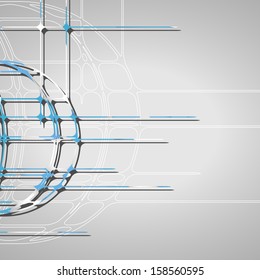 Abstract circles background, futuristic dynamic illustration.