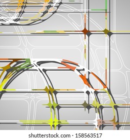 Abstract circles background, futuristic dynamic illustration.