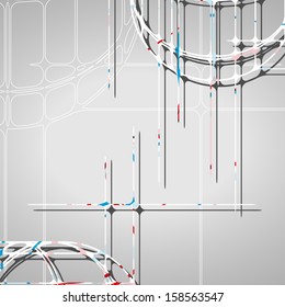 Abstract circles background, futuristic dynamic illustration.