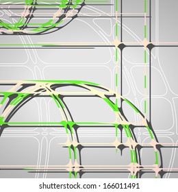 Abstract circles background, futuristic dynamic illustration.