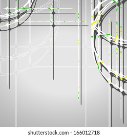 Abstract circles background, futuristic dynamic illustration.