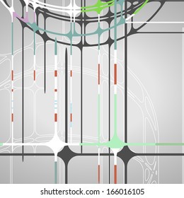 Abstract circles background, futuristic dynamic illustration.