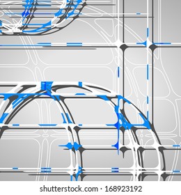 Abstract circles background, futuristic dynamic illustration.