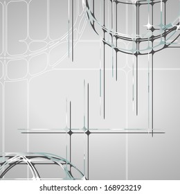 Abstract circles background, futuristic dynamic illustration.