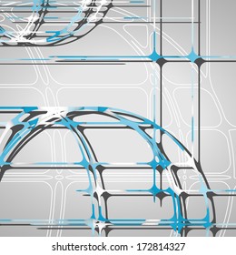 Abstract circles background, futuristic dynamic illustration.