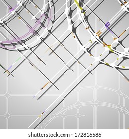 Abstract circles background, futuristic dynamic illustration.