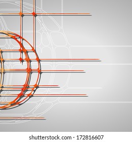 Abstract circles background, futuristic dynamic illustration.