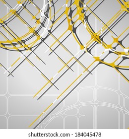 Abstract circles background, futuristic dynamic illustration.
