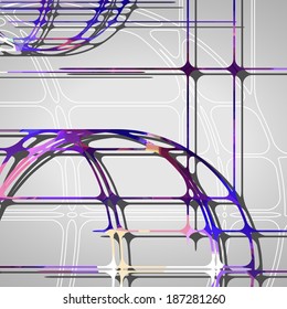 Abstract circles background, futuristic dynamic illustration.