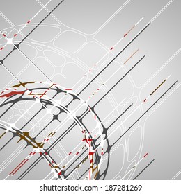 Abstract circles background, futuristic dynamic illustration.