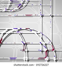 Abstract circles background, futuristic dynamic illustration.