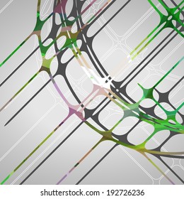Abstract circles background, futuristic dynamic illustration.
