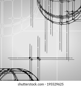 Abstract circles background, futuristic dynamic illustration.