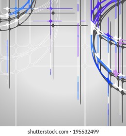 Abstract circles background, futuristic dynamic illustration.