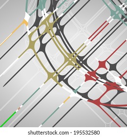 Abstract circles background, futuristic dynamic illustration.