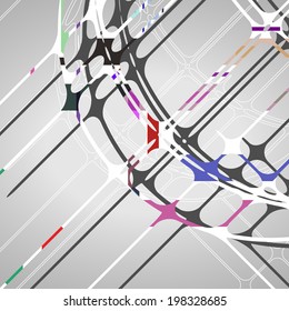 Abstract circles background, futuristic dynamic illustration.