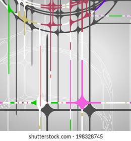 Abstract circles background, futuristic dynamic illustration.