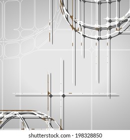 Abstract circles background, futuristic dynamic illustration.