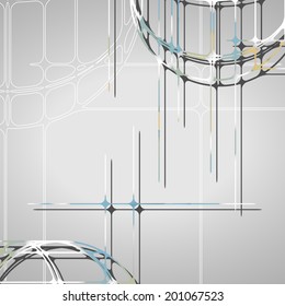 Abstract circles background, futuristic dynamic illustration.