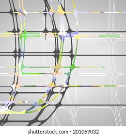 Abstract circles background, futuristic dynamic illustration.