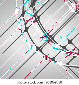 Abstract circles background, futuristic dynamic illustration.