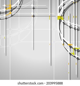 Abstract circles background, futuristic dynamic illustration.