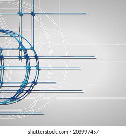 Abstract circles background, futuristic dynamic illustration.