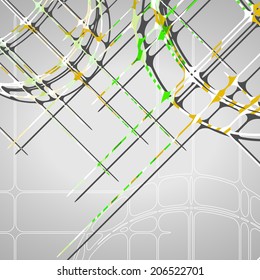 Abstract circles background, futuristic dynamic illustration.