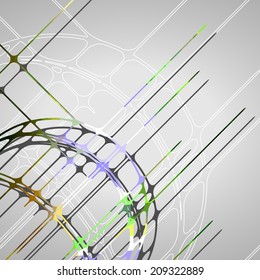 Abstract circles background, futuristic dynamic illustration.