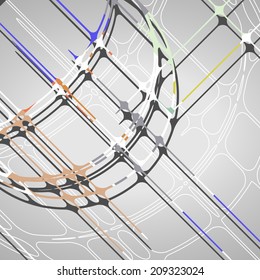 Abstract circles background, futuristic dynamic illustration.