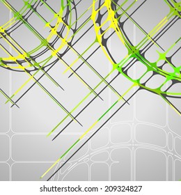 Abstract circles background, futuristic dynamic illustration.