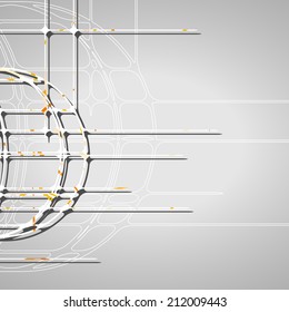 Abstract circles background, futuristic dynamic illustration.