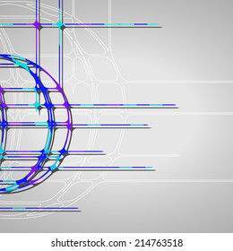 Abstract circles background, futuristic dynamic illustration.