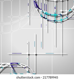 Abstract circles background, futuristic dynamic illustration.