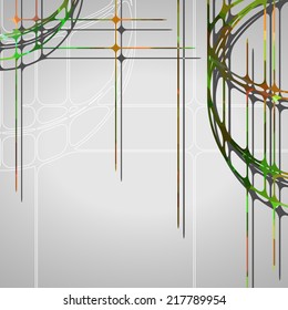 Abstract circles background, futuristic dynamic illustration.